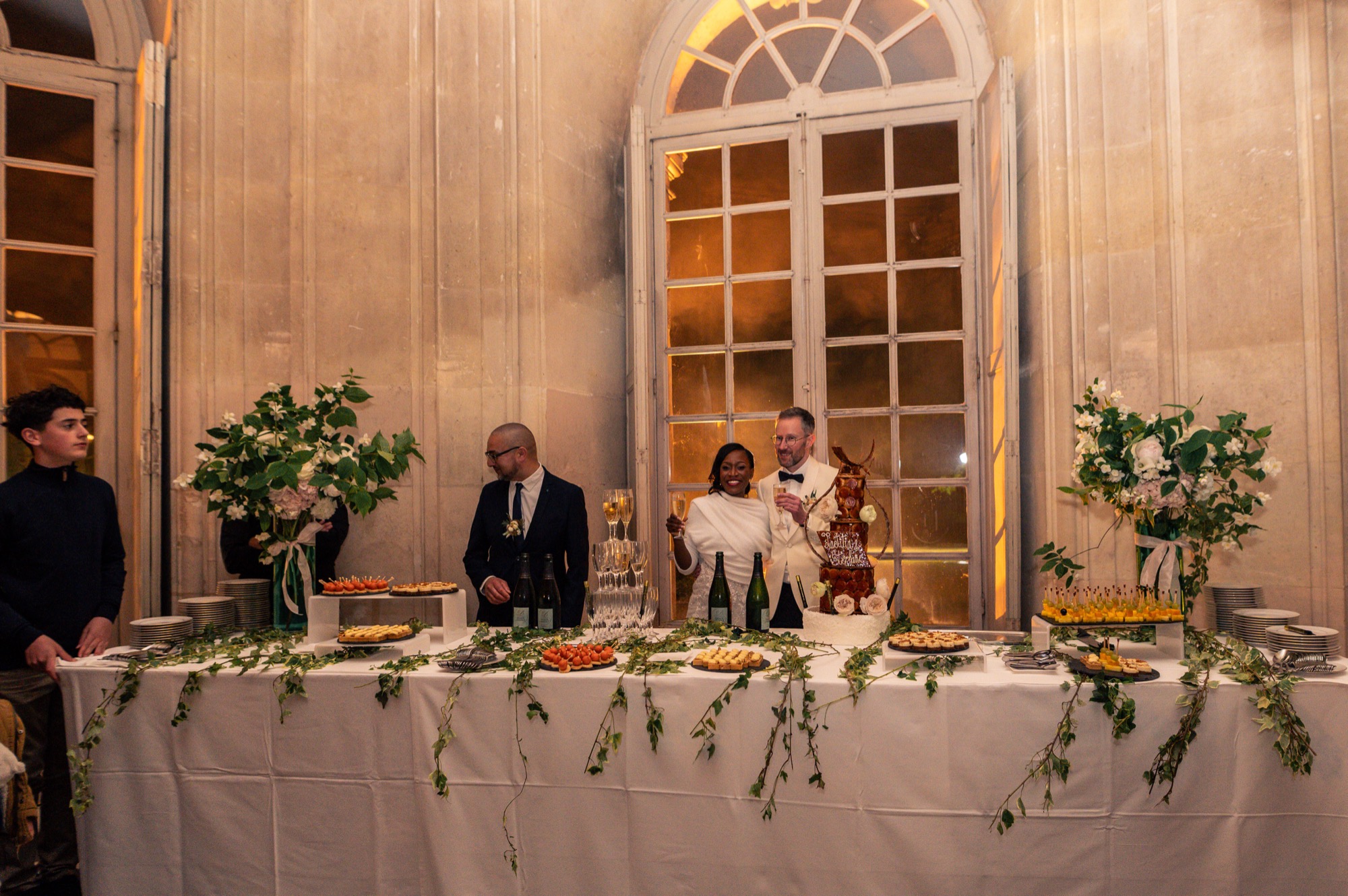 Arrangement floral pour reception de mariage