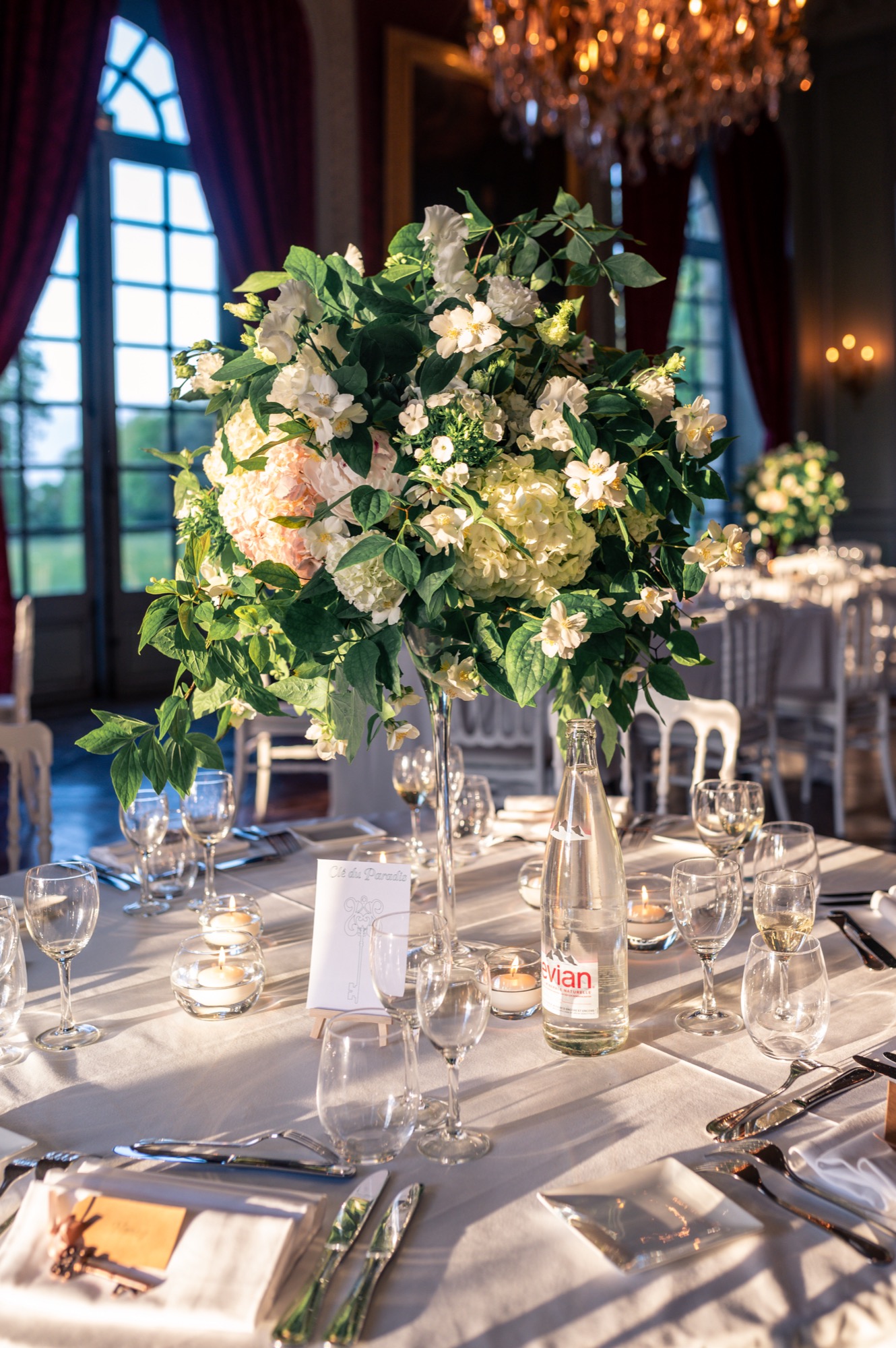 Bouquet blanc et vert naturel